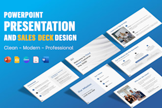 design a professional sales deck or company profile presentation