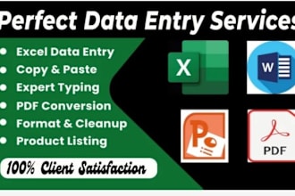 do excel data entry copy paste convert  web research  typing,