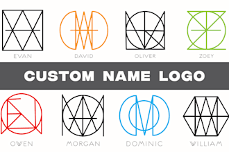 do minimalist line art logo for your names