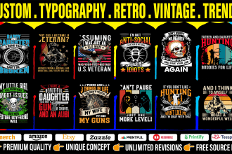 do custom retro vintage t shirt design for your pod business
