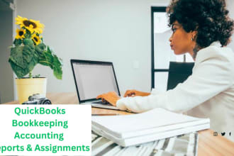 clean up, set up quickbooks online, assignments and accounting reports