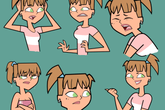 create a character reel in the total drama art style