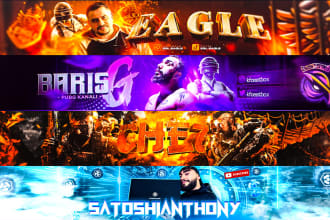 design professional youtube twitch and twitter banner design