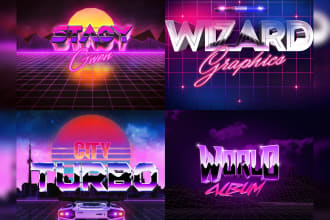 create 80s logo designs with vintage touch chrome effects