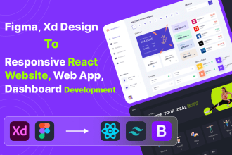 convert figma to react js or next js website, web app, dashboard