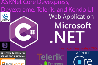 develop website c sharp asp dot net core, mvc, devexpress, telerik, syncfusion