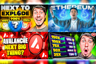 design eye catching nft or crypto youtube thumbnails