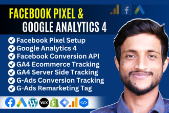 setup facebook pixel conversion API, google analytics 4, ga4 sever side tracking