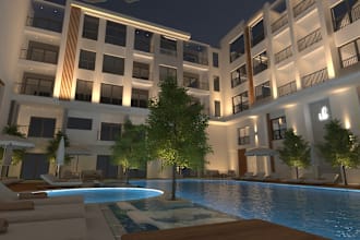 do landscape lighting design by using dialux evo and 3d max