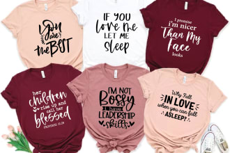do custom funny quotes typography t shirt design