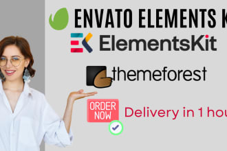 urgently install envato element kit , themeforest, wordpress , theme ,template