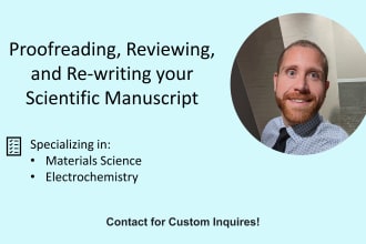 proofread your manuscript in materials science, chemistry