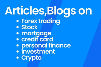write engaging stock market trading,investing,finance article or blog