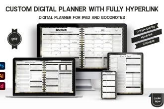 create unique quality digital products, printable planner, journal for etsy
