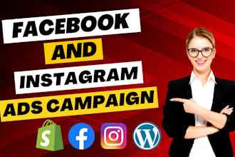 setup and run shopify facebook ads campaign, fb advertising, instagram ads