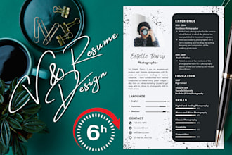 do attractive professional resume design and amazing cv design