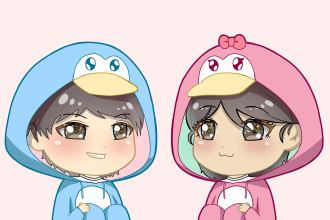 draw cute chibi anime for you