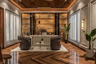 design and render 3d office and commercial interior design