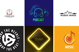 design awesome music, dj, party, band, club studio logo
