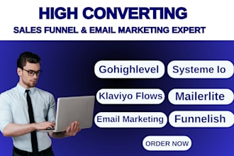 email marketing on go high level expert systeme io mailerlite klaviyo flows ghl