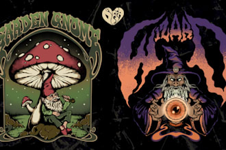 do psychedelic,trippy,stoner,artwork for band merchandise