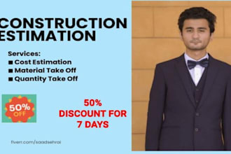do quantity takeoff, material take off and cost estimation