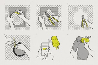 draw linear instructional and technical illustrations for user manual