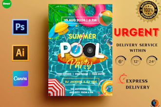 design a professional party, event flyer or postcard