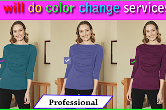 do color replace, variants, swatches, clothing, and product recolor 2 hours