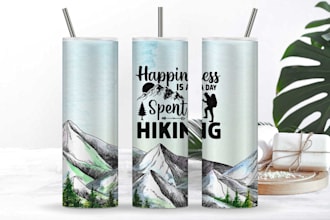 create unique custom 20oz 30oz skinny tumblers design