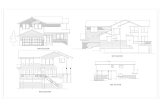 draft architectural 2d floorplan design on autocad and make sections,elevations