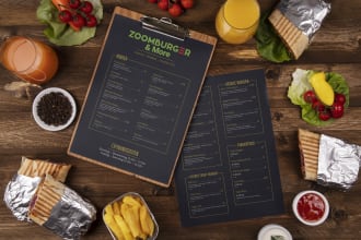 design outstanding menu cards, posters, flyers, brochure