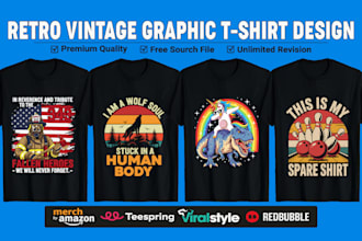 design vintage t shirt design, retro typography custom streetwear graphic tshirt