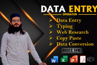 be your expert data entry operator for copy paste, typing work