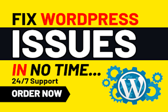 fix wordpress issues, website errors, divi elementor bug fixing, woocommerce fix