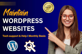 do wordpress website maintenance and wordpress support, help