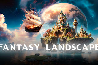 create professional fantasy landscape digital art