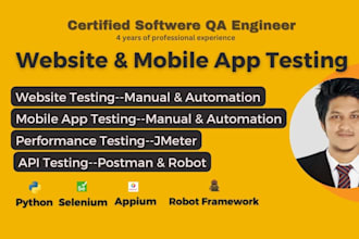 perform web automation testing and provide detailed QA and review