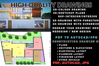 do architectural 2d floor plans and design