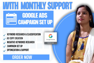 setup your google ads ppc campaign with monthly support