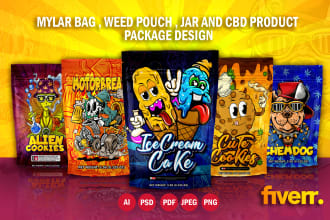 design weed, cannabis packaging, mylar bag, and jar label designs