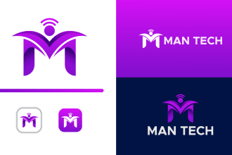 design modern flat minimalist, technology, app, web logo