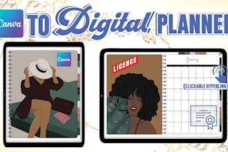 do canva planner convert hyperlinked fillable interactive digital planner design