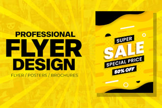 design products sale flyer, posters, and brochures for your business