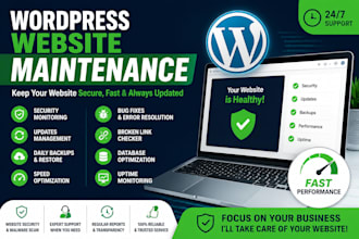 provide wordpress website maintenance, security, backups and updates