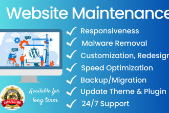 do wordpress website maintenance redesign, support and update