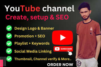 create, setup and design professional youtube channel