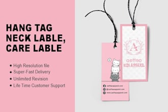 custom clothing tag or label design and care instructions
