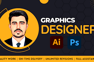 do graphic design and illustrator work with fast delivery