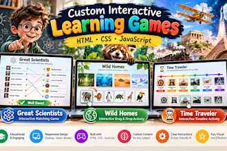 create custom interactive educational HTML5 games and activities